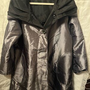 UBU Reversal Silver & Black Hooded Raincoat